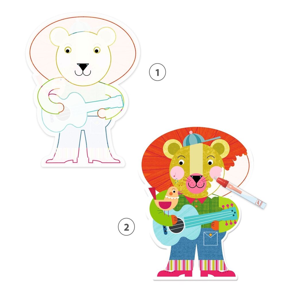 Krāsošana ar ūdeni mazuļiem - Spilgti dzīvnieki Djeco, DJ09069 cena un informācija | Attīstošās rotaļlietas | 220.lv