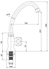 Izlietnes jaucējkrāns vienam ūdenim MG2151 RETR MAGMA DIVUPE цена и информация | Смесители | 220.lv