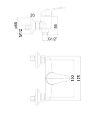 Душевой смеситель без душевого комплекта MG-3240 MAGMA URANS цена и информация | Смесители | 220.lv