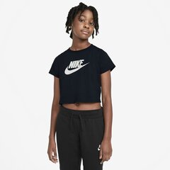 Футболка детская Nike NSW TEE Crop Futura, черная цена и информация | Рубашки для девочек | 220.lv