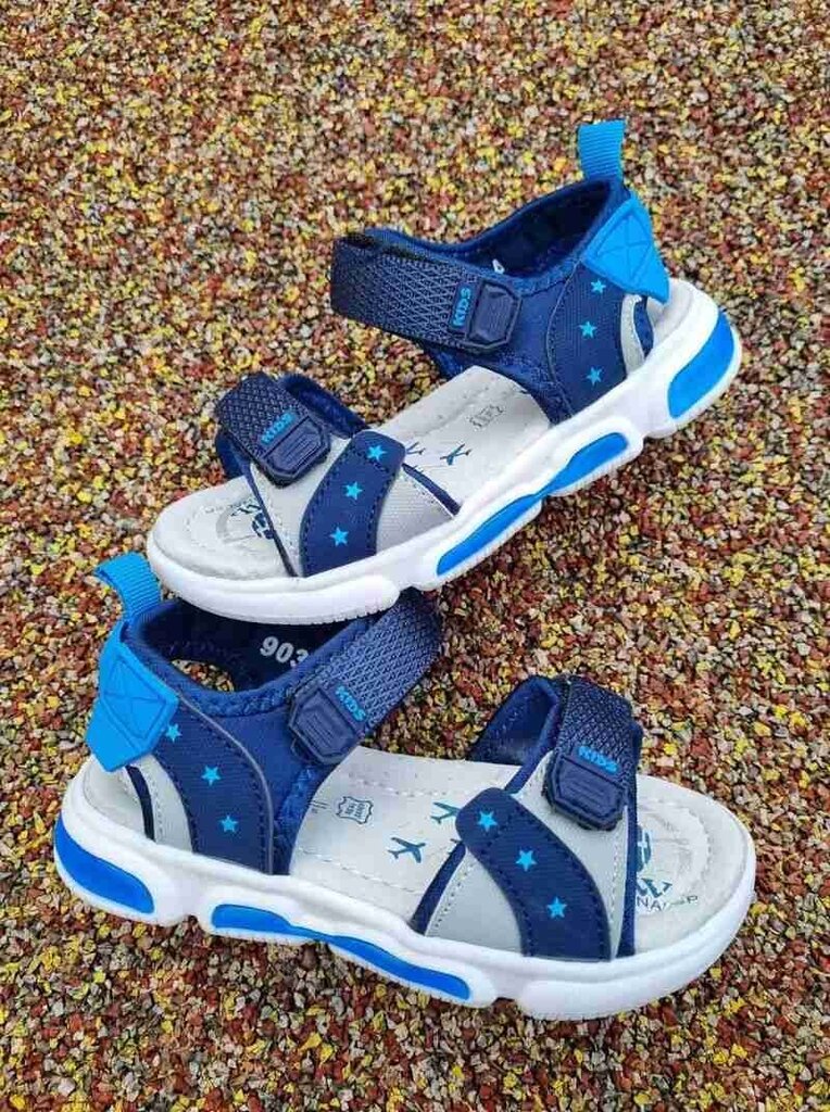 Zēnu sandales ar LED gaismiņām Tom.m, tumši zilas. cena un informācija | Bērnu sandales | 220.lv