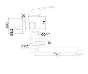 Vannas jaucējkrāns (200) ar komplektu MG-6233 MAGMA JUPITS cena un informācija | Jaucējkrāni | 220.lv