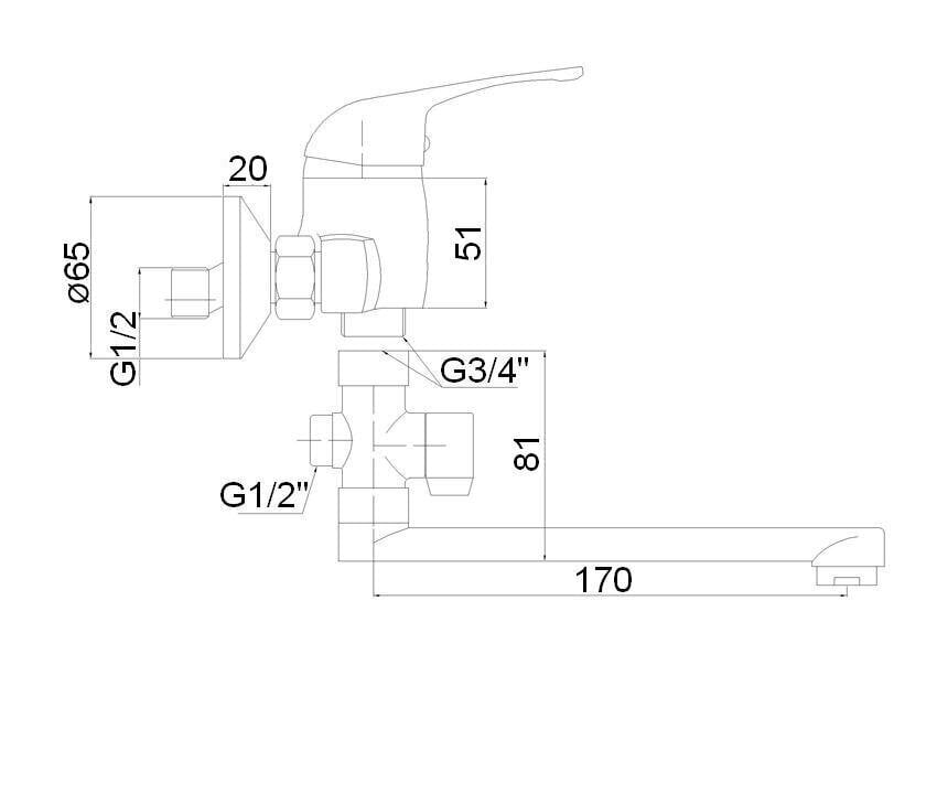 Vannas jaucējkrāns (200) ar komplektu MG-6233 MAGMA JUPITS цена и информация | Jaucējkrāni | 220.lv