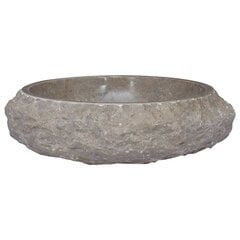 vidaXL izlietne, Ø40x12 cm, pelēks marmors цена и информация | Раковины | 220.lv