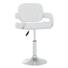 vidaXL grozāmi virtuves krēsli, 4 gab., balta mākslīgā āda cena un informācija | Virtuves un ēdamistabas krēsli | 220.lv