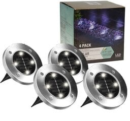 Iegremdējamas saules baterijas LED dārza lampas Deck Lights, 4 gab. цена и информация | Уличное освещение | 220.lv