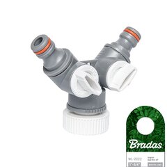 Krāna adapteris 1"- 3/4" ar vārstiem Bradas WHITE LINE цена и информация | Оборудование для полива | 220.lv