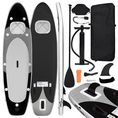 vidaXL piepūšams SUP dēlis, melns, 360x81x10 cm цена и информация | SUP доски, водные лыжи, водные аттракционы | 220.lv