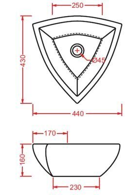 ArtCeram keramiskā izlietne L400 FUORI CORNER, balta cena un informācija | Izlietnes | 220.lv