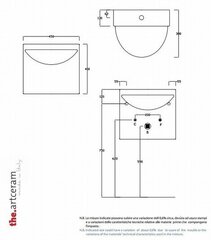 ArtCeram Keramiskā izlietne L850 WALL MINI, balta цена и информация | Раковины | 220.lv