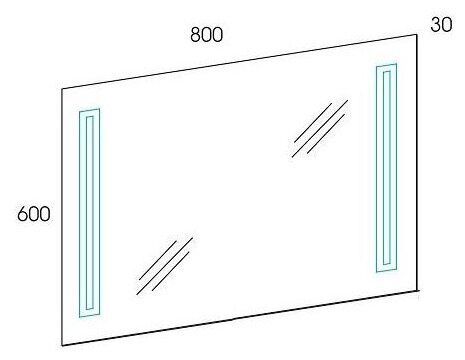 Spogulis 80x60, LED cena un informācija | Spoguļi | 220.lv