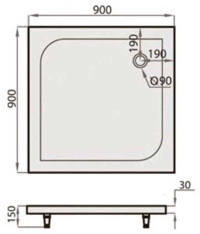 Dušas kabīne Flory FSK21038-90S 90x90x185cm ar akmens masas paliktni cena un informācija | Dušas kabīnes | 220.lv
