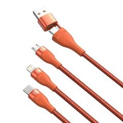 Baseus 3in1 USB / USB Typ C - USB Typ C / Lightning / micro USB cable, 1,2 m цена и информация | Кабели для телефонов | 220.lv