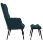 vidaXL atpūtas krēsls ar kāju balstu, zils samts cena un informācija | Atpūtas krēsli | 220.lv
