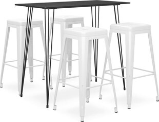 Набор мебели для бара vidaXL из 5 предметов, черный и белый цена и информация | Комплекты мебели для столовой | 220.lv