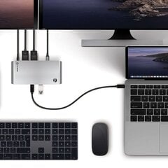 Dokstacija ALOGIC ThunderBolt 3 Turbo ar 60 W PD cena un informācija | Portatīvo datoru dzesēšanas paliktņi un citi piederumi | 220.lv