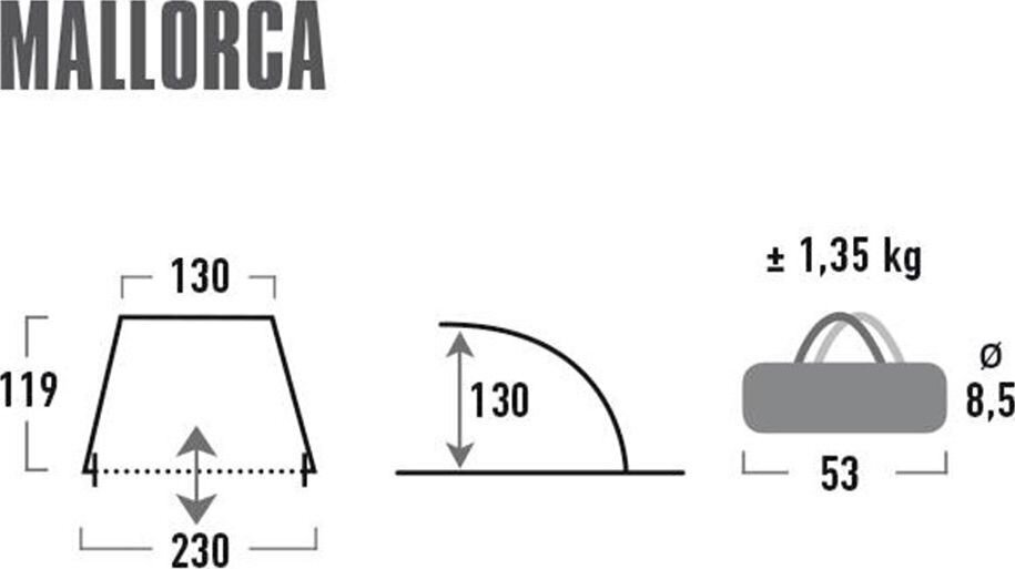 Pludmales telts High Peak Mallorca, zila cena un informācija | Teltis | 220.lv