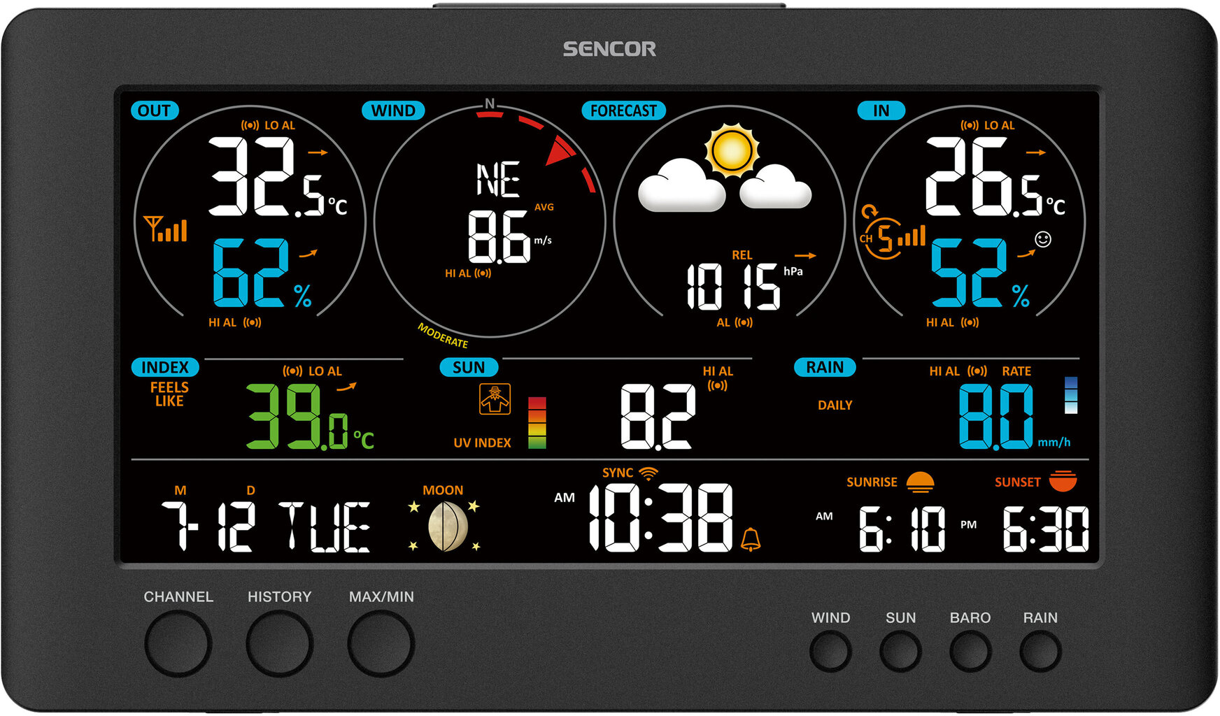 Profesionāla meteoroloģiskā stacija Sencor SWS 12500 WIFI, 7in1 cena un informācija | Meteostacijas, āra termometri | 220.lv