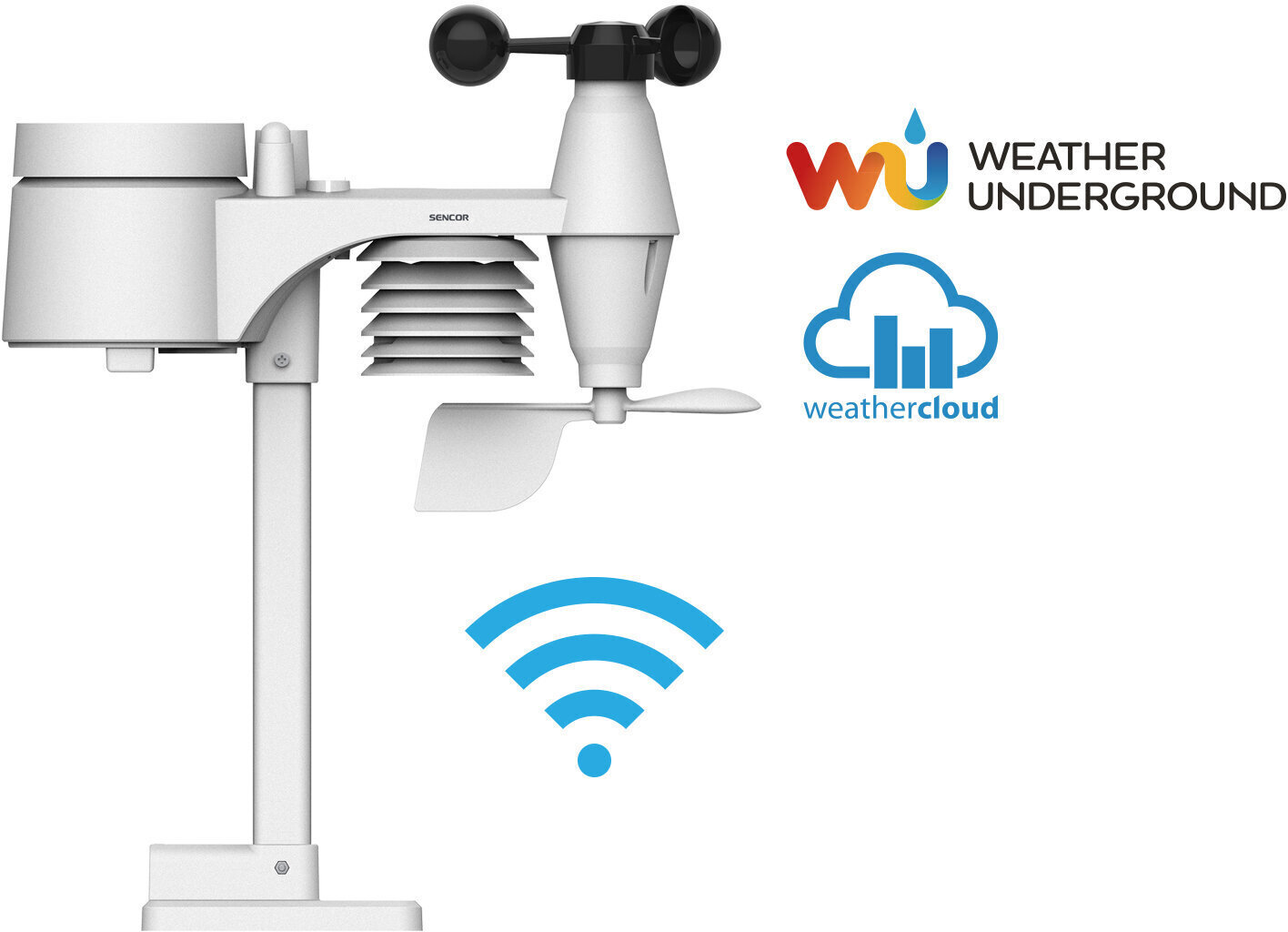 Profesionāla meteoroloģiskā stacija Sencor SWS 12500 WIFI, 7in1 cena un informācija | Meteostacijas, āra termometri | 220.lv