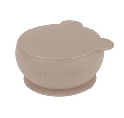 Нескользящая чаша с крышкой Minikoioi Bowly, Bubble Beige, 101080008 цена и информация | Детская посуда, контейнеры для молока и еды | 220.lv