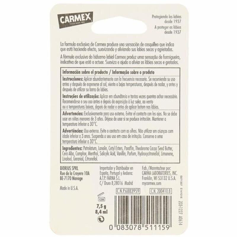 Mitrinošs lūpu balzams Carmex (7,5 g) cena un informācija | Lūpu krāsas, balzāmi, spīdumi, vazelīns | 220.lv