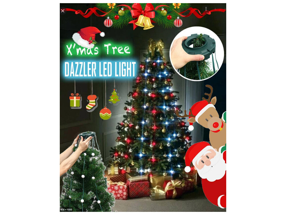 Ziemassvētku lampiņas eglei cena un informācija | Ziemassvētku lampiņas, LED virtenes | 220.lv