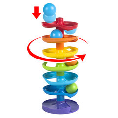 Varavīksnes rotaļu tornis ar bumbām cena un informācija | Rotaļlietas zīdaiņiem | 220.lv