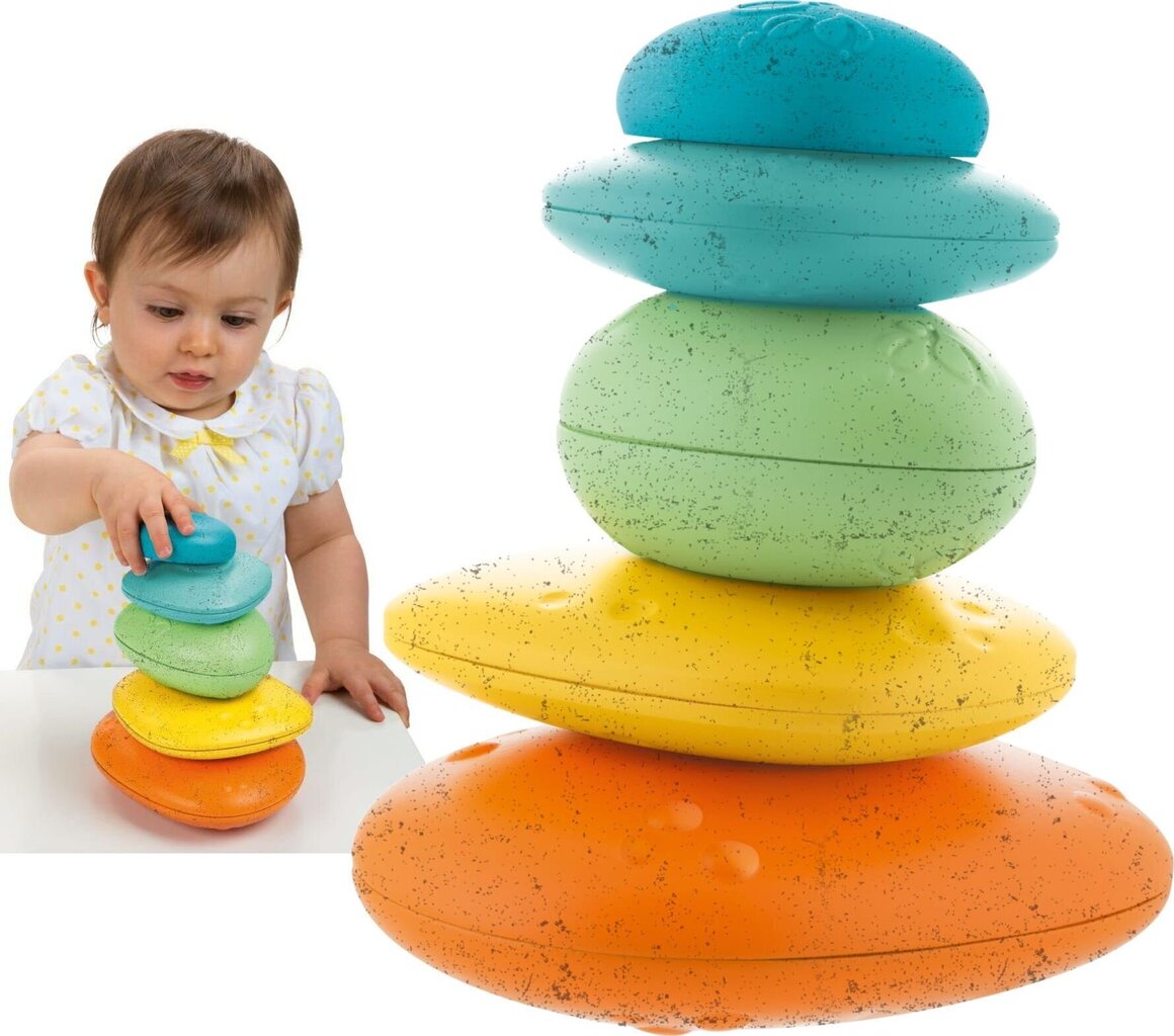 Akmeņu piramīda Chicco Stone Balance Eco+, daudzkrāsaina cena un informācija | Rotaļlietas zīdaiņiem | 220.lv
