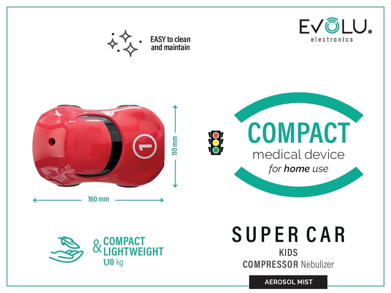 Evolu Super Car cena un informācija | Inhalatori | 220.lv