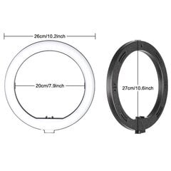 Светодиодная кольцевая лампа с контроллером, 26 см цена и информация | Осветительное оборудование для фотосъемок | 220.lv