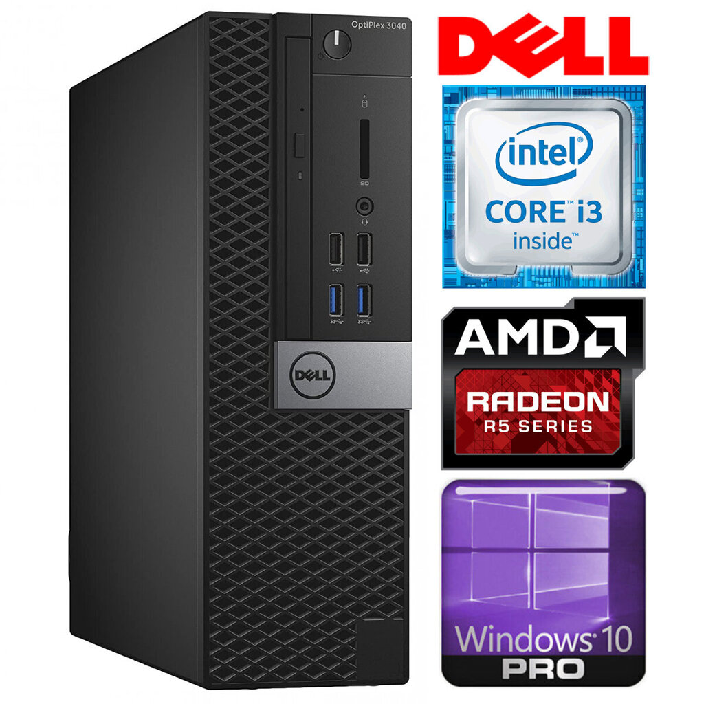 DELL 3040 SFF i3-6100 8GB 2TB R5-340 2GB WIN10Pro cena un informācija | Stacionārie datori | 220.lv