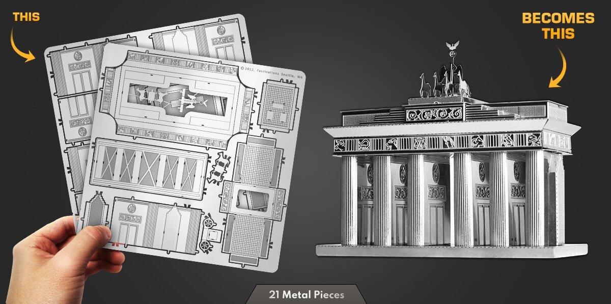 3D puzle Metal Earth Brandenburga vārti cena un informācija | Puzles, 3D puzles | 220.lv