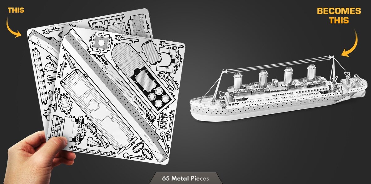 3D puzle Metal Earth Kruīza kuģis Titanic cena un informācija | Konstruktori | 220.lv