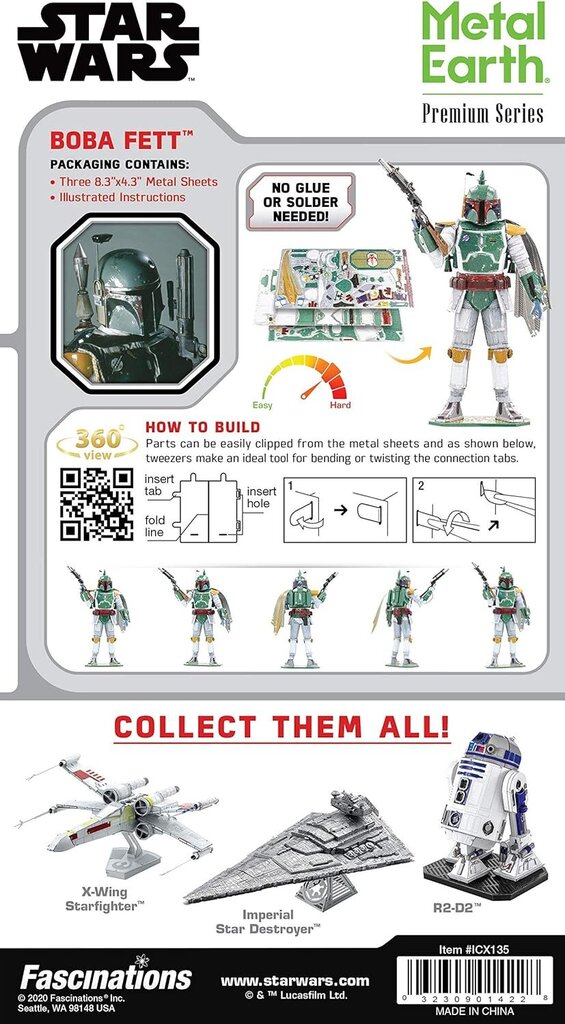 3D puzle Metal Earth Boba Fett™ cena un informācija | Puzles, 3D puzles | 220.lv