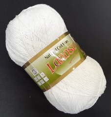 Adīšanas dzija Lanoso Natural Cotton; krāsa balta 955LA cena un informācija | Adīšana | 220.lv