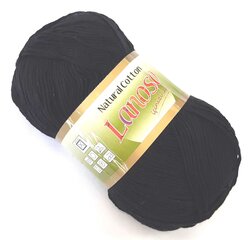 Пряжа для вязания Lanoso Natural Cotton; цвет черный 960L цена и информация | Принадлежности для вязания | 220.lv