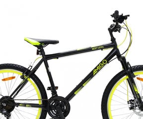 Kalnu velosipēds Amigo Next Level, 26”, melns/dzeltens cena un informācija | Velosipēdi | 220.lv