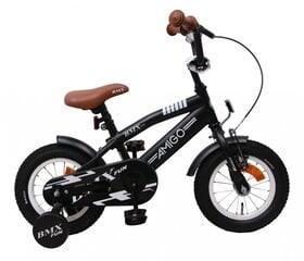 Bērnu BMX velosipēds Amigo BMX Fun 12" 21 cm, matēti melns cena un informācija | Velosipēdi | 220.lv