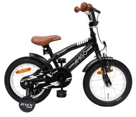 Bērnu BMX velosipēds Amigo BMX Fun 14'' 21 cm, matēts melns cena un informācija | Velosipēdi | 220.lv