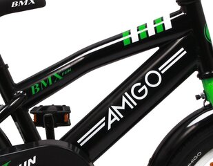 Bērnu velosipēds Amigo BMX Fun, 14”, melns/Zaļš cena un informācija | Velosipēdi | 220.lv