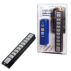 LOGILINK - USB2.0 Hub with power supply 10-port cena un informācija | Logilink Datortehnikas piederumi | 220.lv