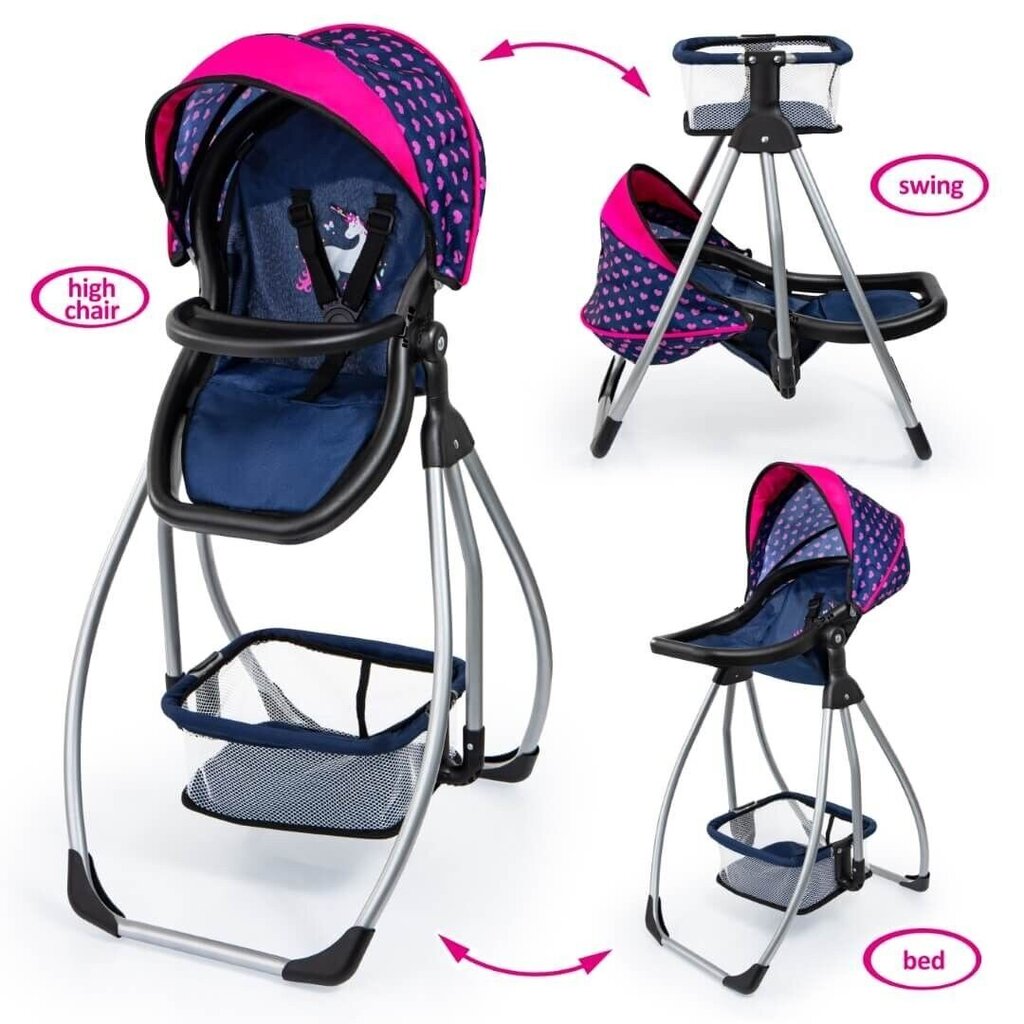 Bayer leļļu barošanas krēsls/šūpuļkrēsls 3in1 zils cena un informācija | Rotaļlietas meitenēm | 220.lv