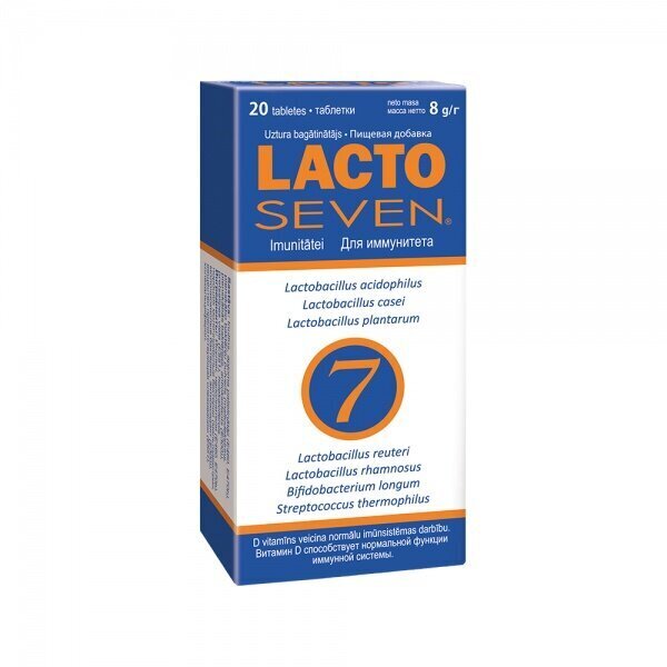 LactoSeven tab. N20 cena un informācija | Vitamīni, preparāti, uztura bagātinātāji imunitātei | 220.lv