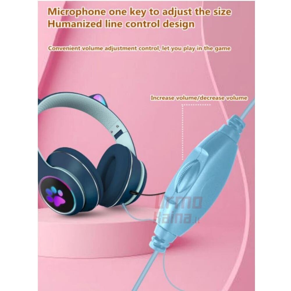 Cat Ears RGB A2, blue cena un informācija | Austiņas | 220.lv