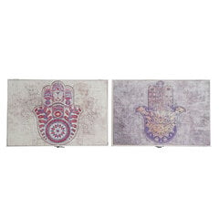 Atslēgu skapis DKD Home Decor Canvas Pelēks Bēšs Koks MDF (46.5 x 6 x 31.5 cm) (2 pcs) цена и информация | Сейфы | 220.lv