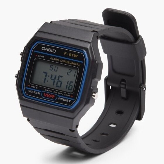 Rokas pulkstenis Casio F-91W-1YEF цена и информация | Vīriešu pulksteņi | 220.lv