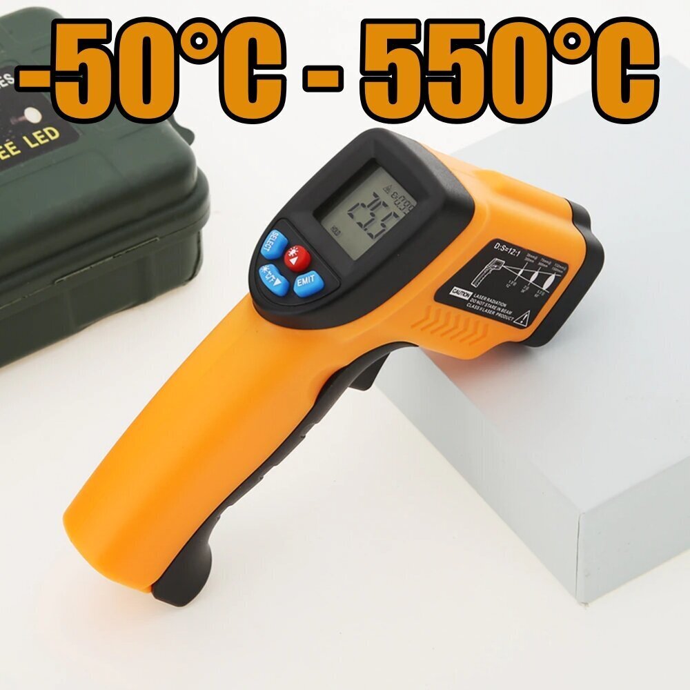 Bezkontakta termometrs G550IR | No 50 līdz 550° цена и информация | Mitruma, temperatūras, pH, ORP mērītāji | 220.lv