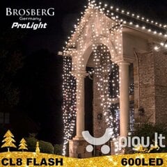 600 LED гирлянда Штора Водопад Brosberg Prolight CL8 Flash Cold White 2x3 m цена и информация | Гирлянды | 220.lv