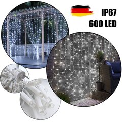 600 LED aizkaru ūdenskritums virtene Brosberg Prolight CL8 Flash Cold White 2x3 m cena un informācija | Ziemassvētku lampiņas, LED virtenes | 220.lv