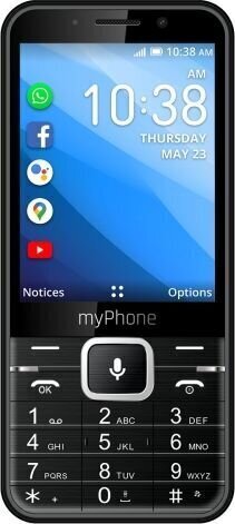 myPhone Up Smart LTE, 4 GB Black цена и информация | Mobilie telefoni | 220.lv